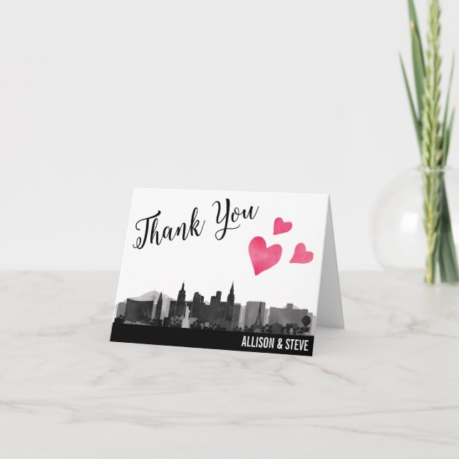 Carte de remerciements de mariage d'horizon de (Devant)