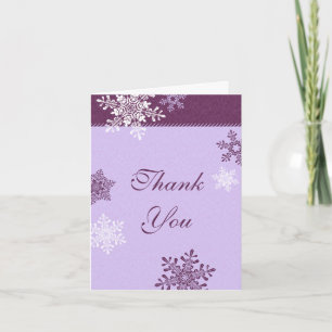 Carte de remerciements de mariage hivernal violet 