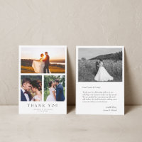 Carte de remerciements de Mariage multi-photo simp