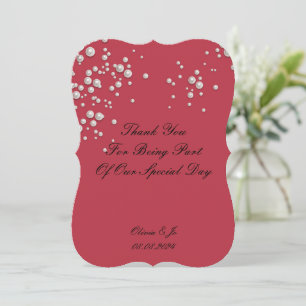 CARTE DE REMERCIEMENTS DE MARIAGE PERLE ROUGE CRIM