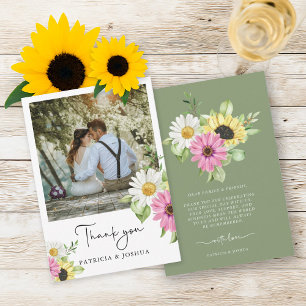 Carte de remerciements de Mariage photo de tournes
