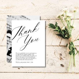 Carte de remerciements de Mariage photo minimalist