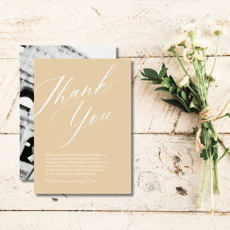 Carte de remerciements de Mariage photo minimalist