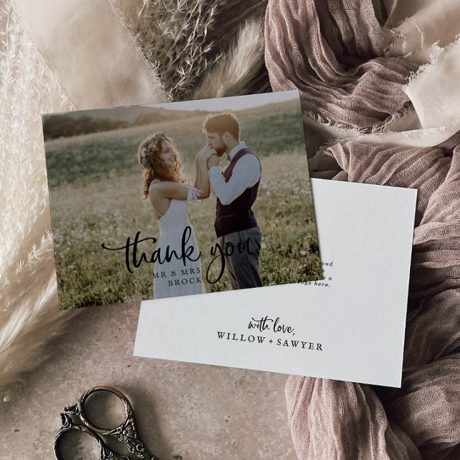 Carte de remerciements de Mariage photo rustique d (Créateur téléchargé)
