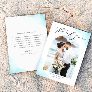 Carte de remerciements de mariage sur la plage
