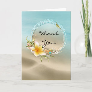 Carte de remerciements de mariage sur la plage