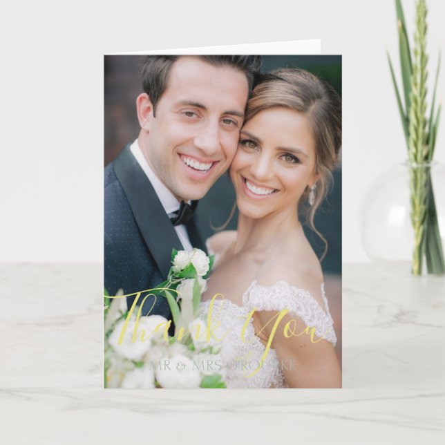 Carte de remerciements de mariage, verticale, (Devant)