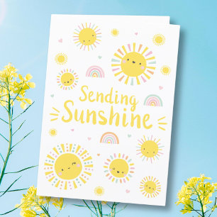 Carte De Remerciements De mignons petits soleils et arcs-en-ciel