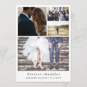 Carte De Remerciements De minimaliste mariage reconnaissant de photo de