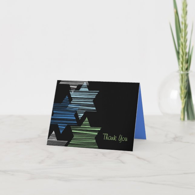 Carte de remerciements de Mitzvah de barre de (Devant)