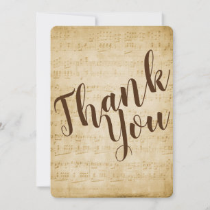 Carte de remerciements de musique vintage