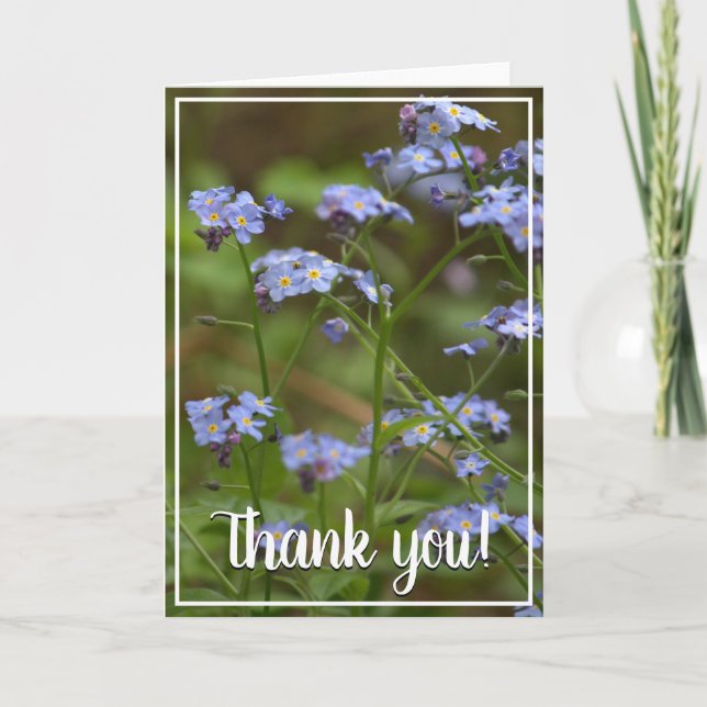 Carte de remerciements de myosotis (Devant)