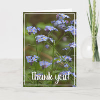 Carte de remerciements de myosotis