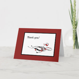 Carte de remerciements de nage de trait de fond