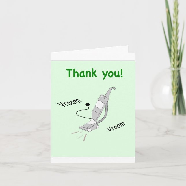 Carte de remerciements de nettoyage de vide (Devant)