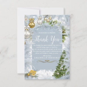 Carte de remerciements de Noël blanc