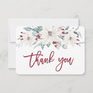 carte de remerciements de Noël blanc