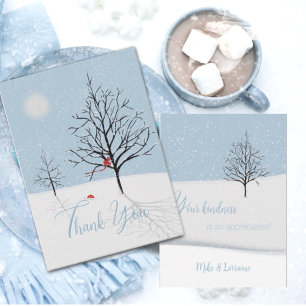 Carte de remerciements de Noël de la forêt enchant