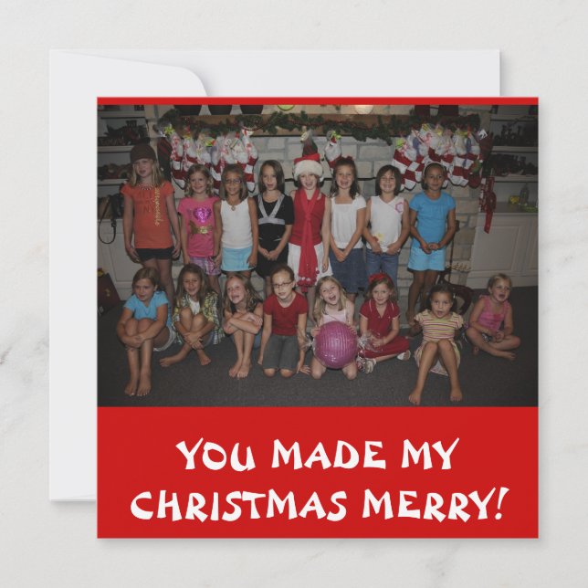 Carte de remerciements de Noël en juillet ! (Devant)
