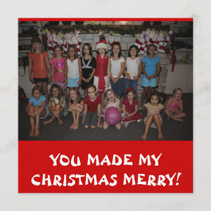 Carte de remerciements de Noël en juillet !