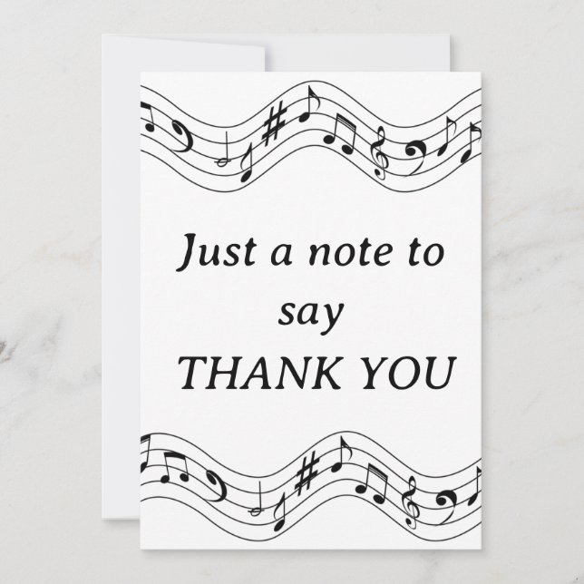 Carte de remerciements de note de musique (Devant)