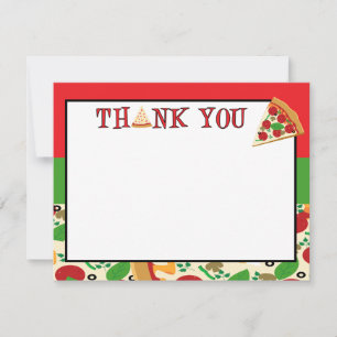 Carte de remerciements de partie de pizza