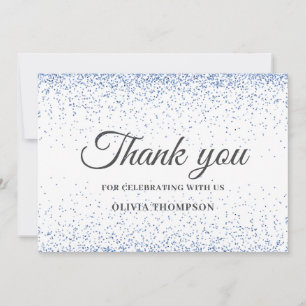 Carte de remerciements de Parties scintillant bleu