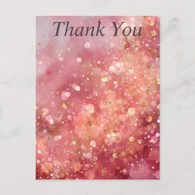 Carte de remerciements de Parties scintillant rose (Devant)