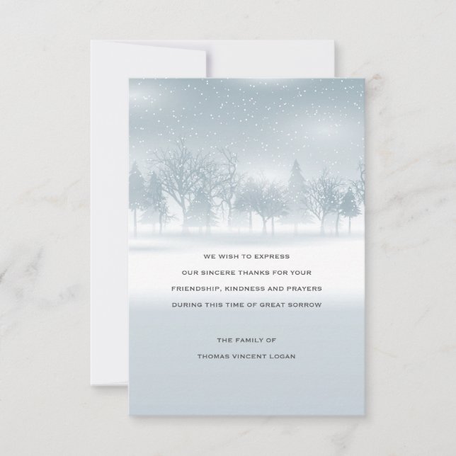 Carte de remerciements de perte d'hiver (Devant)
