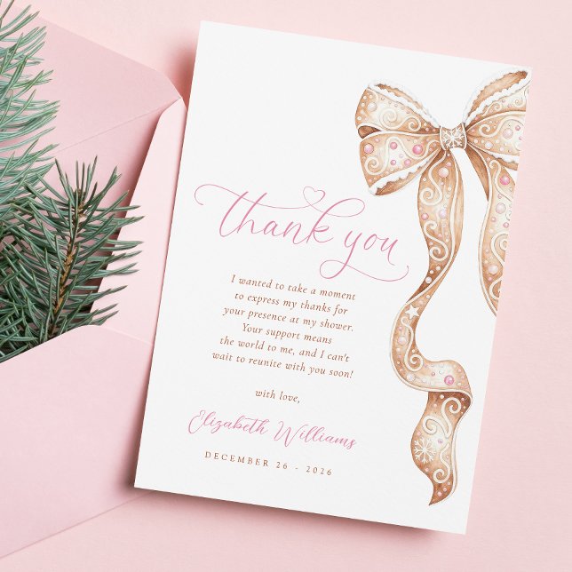 Carte de remerciements de petit Baby shower de bou (Créateur téléchargé)