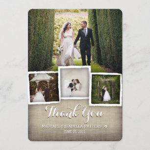 Carte de remerciements de photo de mariage de