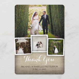 Carte de remerciements de photo de mariage de