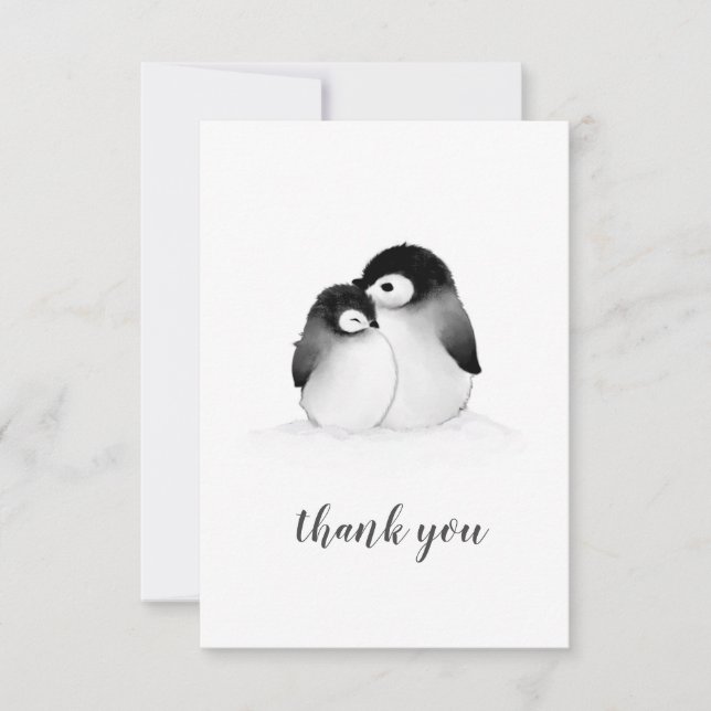 Carte de remerciements de pingouin (Devant)
