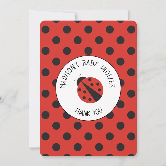 Carte de remerciements de point de Polka Baby show (Devant)