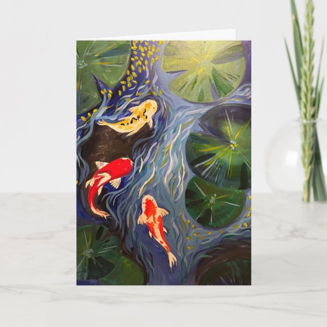 Carte de remerciements de poissons de Koi (Devant)