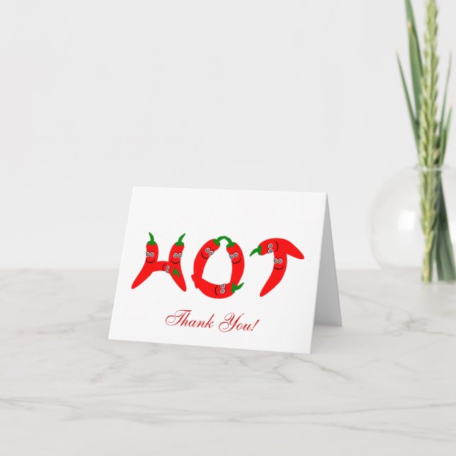 Carte de remerciements de poivre rouge Hot Chili (Devant)