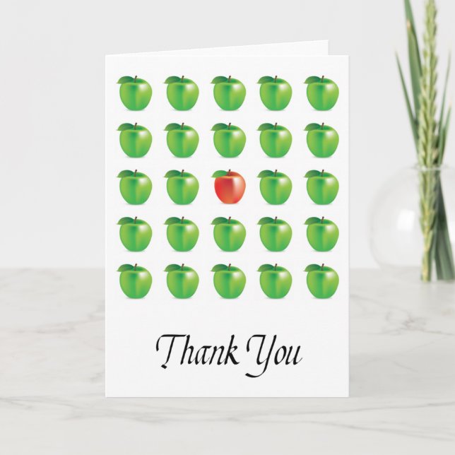 Carte de remerciements de pommes vertes (Devant)
