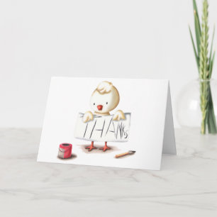 Carte de remerciements de poulet mignon