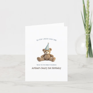 Carte de remerciements de premier anniversaire de 