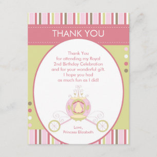 Carte de remerciements de princesse Carriage