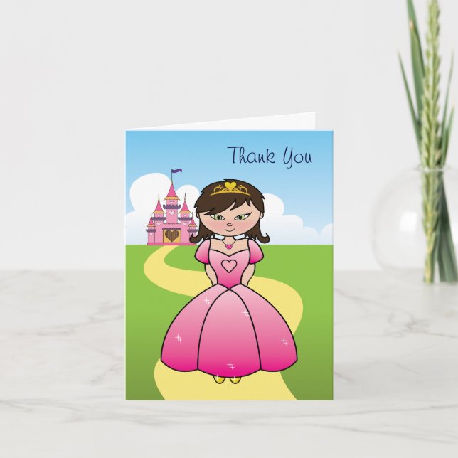 Carte de remerciements de princesse Party (Devant)
