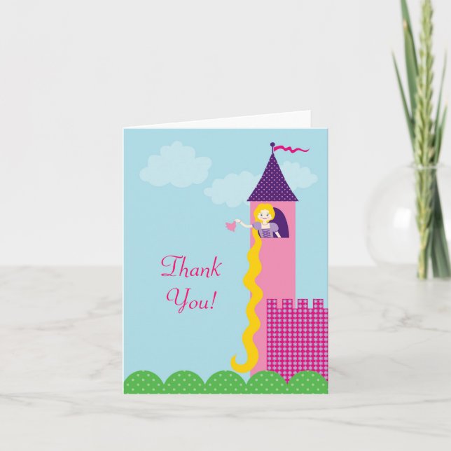 Carte de remerciements de princesse Rapunzel (Devant)