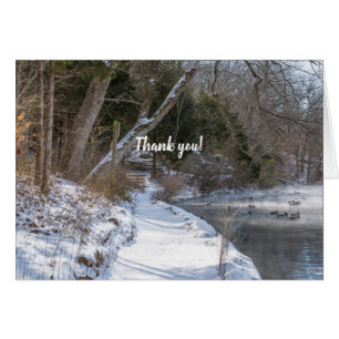 Carte de remerciements de promenade d'hiver Sequio