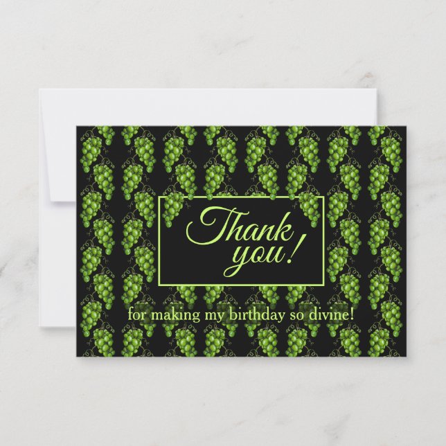 Carte de remerciements de raisins verts (Devant)