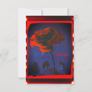 Carte de remerciements de Rose de film vintage