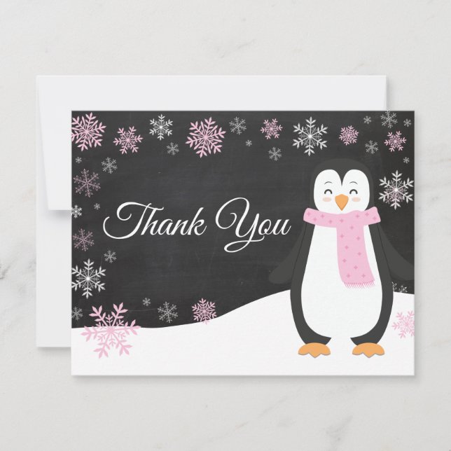 Carte de remerciements de rose de flocon de neige (Devant)