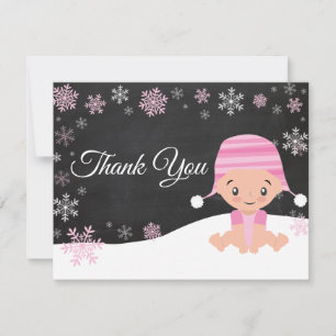 Carte de remerciements de rose de flocon de neige