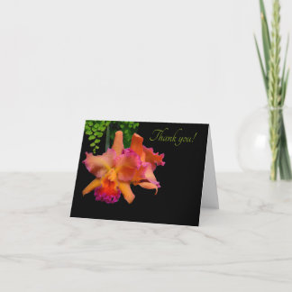 Carte de remerciements de rose de sorbet, rouge et