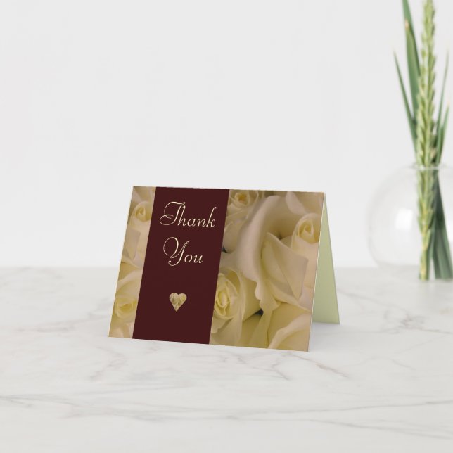 Carte de remerciements de roses blancs (Devant)