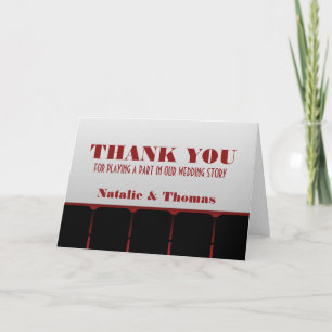 Carte de remerciements de salle de cinéma, rouge